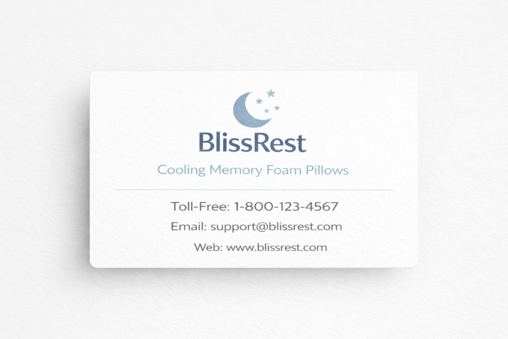 Memory pillow business card